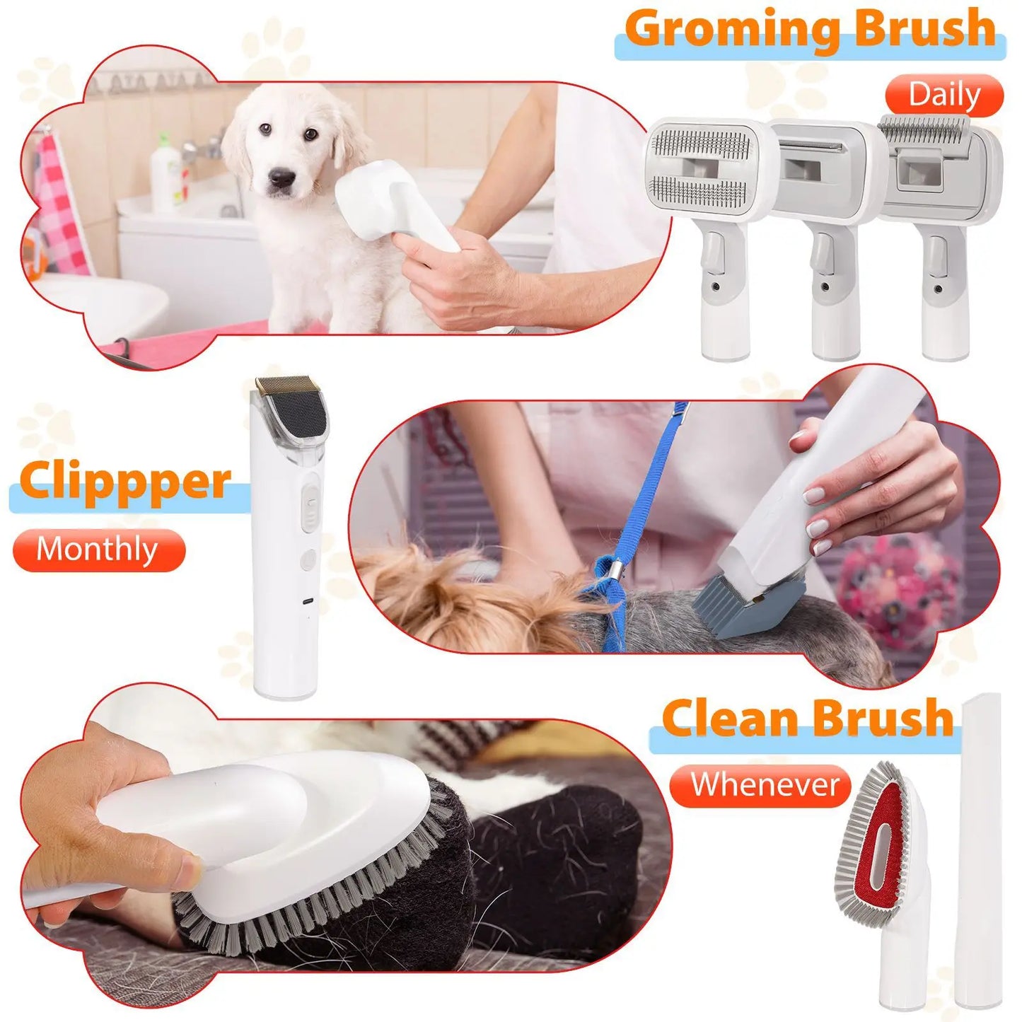 Kits de aseo para mascotas multifunción, aspiradora para el hogar, para perros, gatos y pelo largo o corto, afeitadoras para mascotas, peluquera con capacidad de 2,5 l.