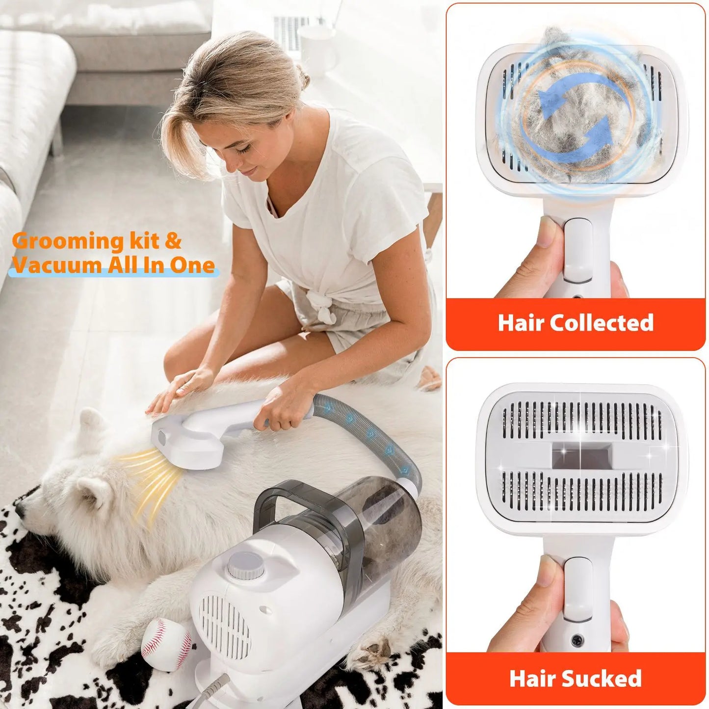 Kits de aseo para mascotas multifunción, aspiradora para el hogar, para perros, gatos y pelo largo o corto, afeitadoras para mascotas, peluquera con capacidad de 2,5 l.