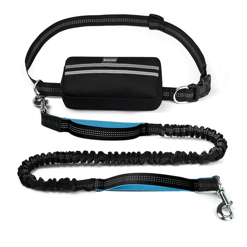 Geoorood Hands Free Lazy Dog Leash with Zipper Pouch, Dual Padded Handles and Bungee for Medium(8-100Lbs) Dogs Walking, Jogging and Running