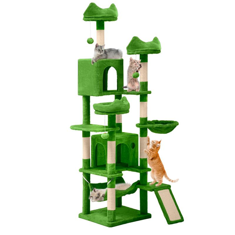 YITAHOME Tall Cat Tree Tower for Indoor Cats, 75In Multi-Level Cat Climbing Tower with Cat Condos, Top Perches, Hammock, Sisal Scratching Posts and Board, Kittens Play Activity Center