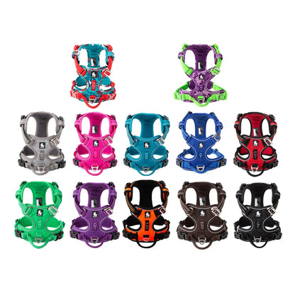Arnés frontal de nailon Truelove para perros, chaleco antitirones, arnés de seguridad suave y ajustable para perros pequeños, grandes, para correr, entrenar, bulldog francés