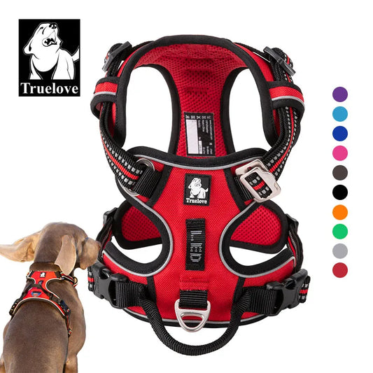 Arnés frontal de nailon Truelove para perros, chaleco antitirones, arnés de seguridad suave y ajustable para perros pequeños, grandes, para correr, entrenar, bulldog francés