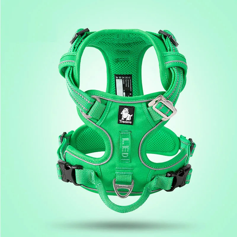 Arnés frontal de nailon Truelove para perros, chaleco antitirones, arnés de seguridad suave y ajustable para perros pequeños, grandes, para correr, entrenar, bulldog francés