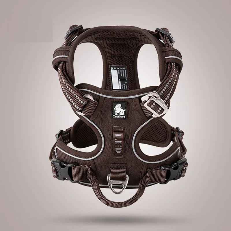 Arnés frontal de nailon Truelove para perros, chaleco antitirones, arnés de seguridad suave y ajustable para perros pequeños, grandes, para correr, entrenar, bulldog francés
