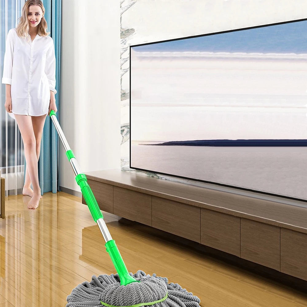 2 in 1 Dehydrated Floor Cleaning Mop Self-extractor 360 Rotatable Adjustable Cleaning Mop for Bathroom Floor Wall Bed Wet & Dry