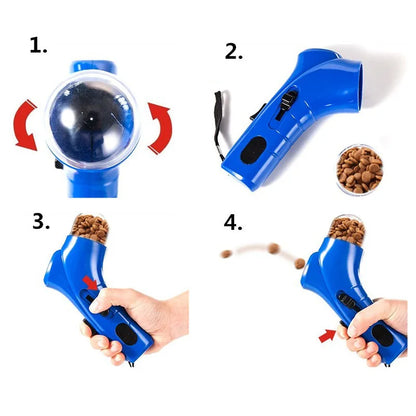 Dog Food Training Equipment Portable Interactive Treat Dispenser Launcher Gun Pet Snack Feeder Accessories Tool Supplies Product