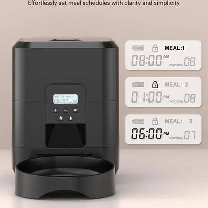 Comedero automático inteligente para mascotas, comedero para gatos y perros, máquina de comida lenta con temporizador y dispensador automático de comida cuantitativa para gatos y perros.