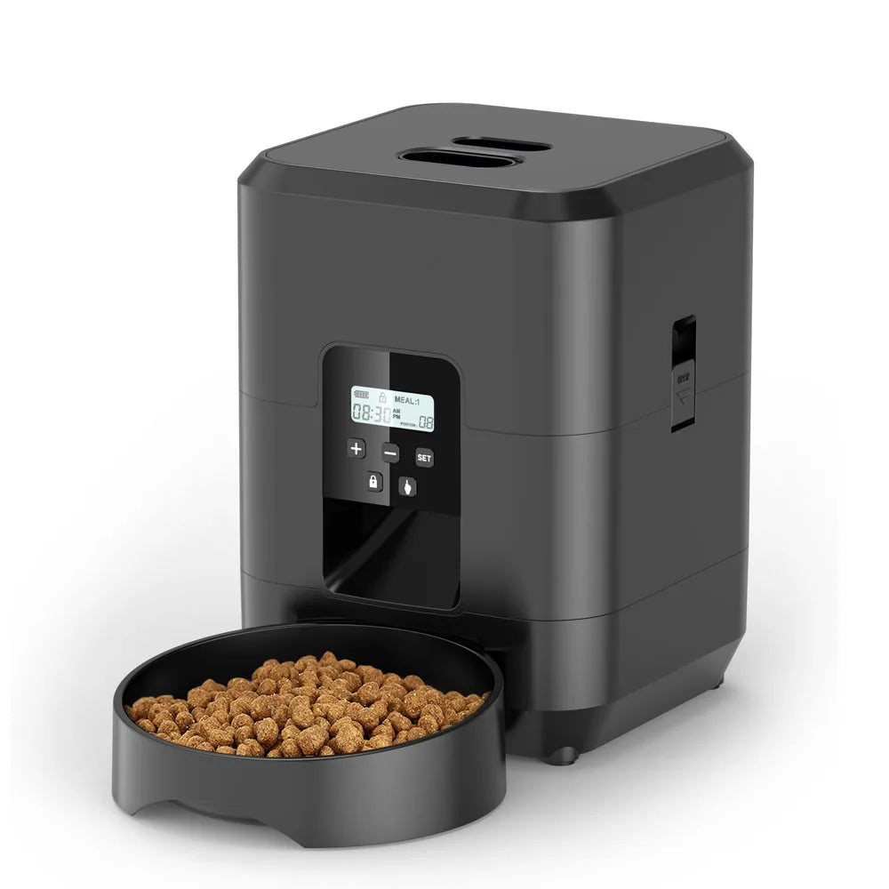 Comedero automático inteligente para mascotas, comedero para gatos y perros, máquina de comida lenta con temporizador y dispensador automático de comida cuantitativa para gatos y perros.