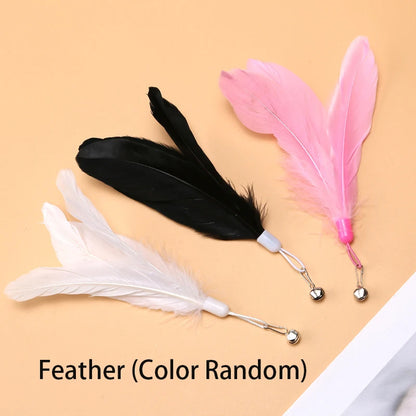 Juguete interactivo para gatos, varita de juguete con ventosa, forma de pájaro o pluma, para jugar con gatitos, con manos libres, ideal para mascotas.