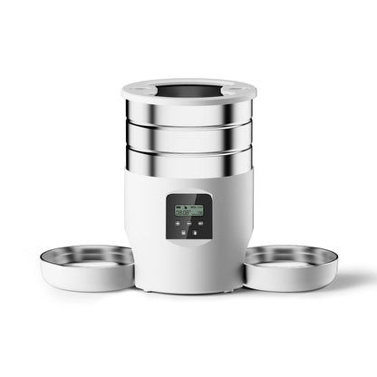 Distributore automatico di cibo per gatti WiFi con pulsante da 4,5 l, include due ciotole in acciaio inossidabile Distributore di cibo per cani e gatti Smart Pet Distributore di cibo per animali domestici