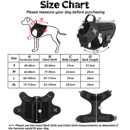 Grande imbracatura per cani collare guinzaglio Molle Pouches Pet tedesco pastore malinois addestramento passeggio gilet imbracature per cani per cani di taglia media