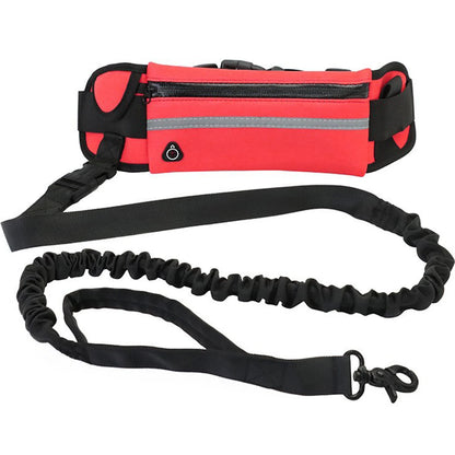 Hands Free Dog Leash Reflective Leash with Waist Bag Retractable Elastic Belt Dog Traction Rope for Running Walking Pet Products