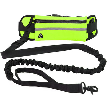 Hands Free Dog Leash Reflective Leash with Waist Bag Retractable Elastic Belt Dog Traction Rope for Running Walking Pet Products