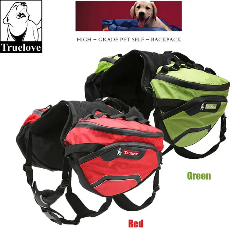 Mochila transportadora para mascotas Truelove, arnés y bolsa impermeable, desmontable, grande, para dos personas, para caminatas al aire libre, senderismo, TLB2051