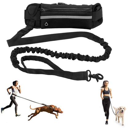 Hands Free Dog Leash Reflective Leash with Waist Bag Retractable Elastic Belt Dog Traction Rope for Running Walking Pet Products