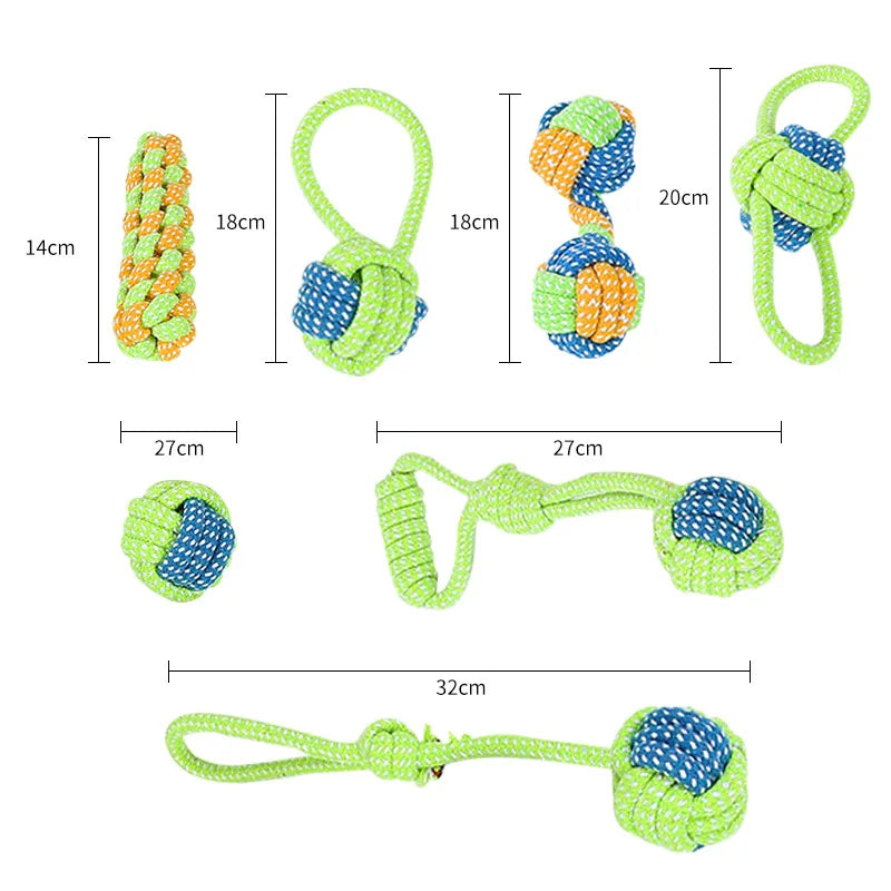 Giocattoli per cani di piccola taglia, giocattoli interattivi in corda di cotone, mini giocattoli per cani, palline per cani, accessori per spazzolini da denti, giocattolo da masticare per cuccioli