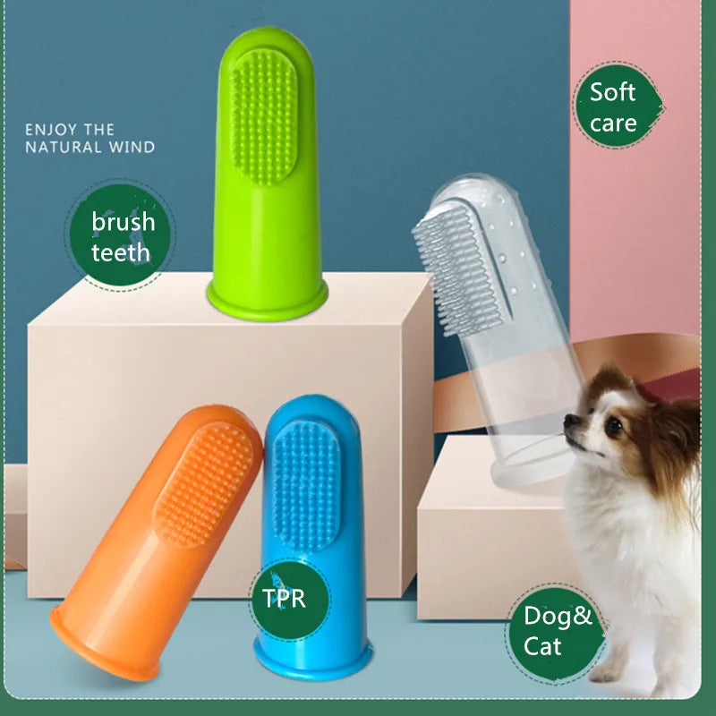 Lettini in silicone per dita per animali domestici Spazzolino da denti Gatti Cani Spazzolatura Accessori per cani Denti per animali domestici Prodotti per la pulizia orale