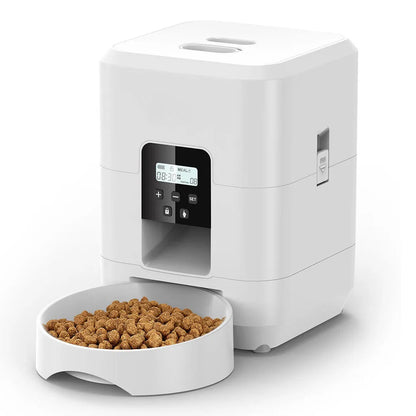 Comedero automático inteligente para mascotas, comedero para gatos y perros, máquina de comida lenta con temporizador y dispensador automático de comida cuantitativa para gatos y perros.