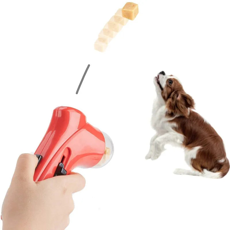 Attrezzatura per l'addestramento del cibo per cani Pistola lancia-bocconcini interattiva portatile Accessori per mangiatoie per animali domestici Forniture per utensili Prodotto