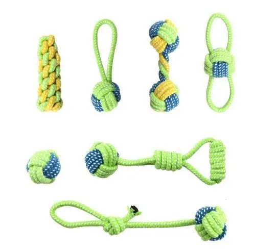 Giocattoli per cani di piccola taglia, giocattoli interattivi in corda di cotone, mini giocattoli per cani, palline per cani, accessori per spazzolini da denti, giocattolo da masticare per cuccioli