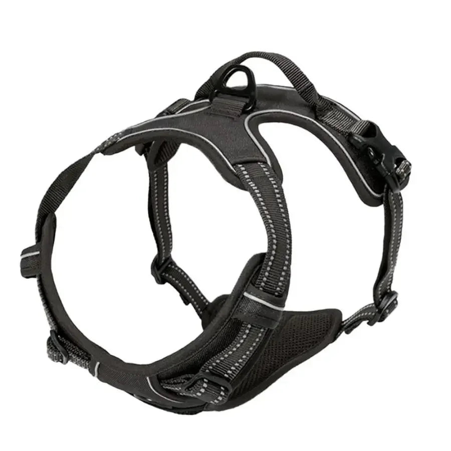 Arnés para perros antitirones con clip frontal, resistente, reflectante, asa de fácil control para pasear perros grandes