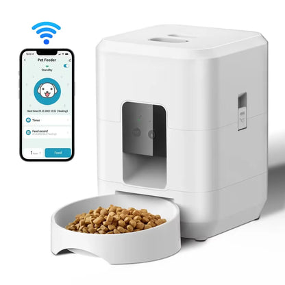 Comedero automático inteligente para mascotas, comedero para gatos y perros, máquina de comida lenta con temporizador y dispensador automático de comida cuantitativa para gatos y perros.