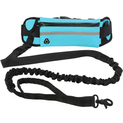 Hands Free Dog Leash Reflective Leash with Waist Bag Retractable Elastic Belt Dog Traction Rope for Running Walking Pet Products