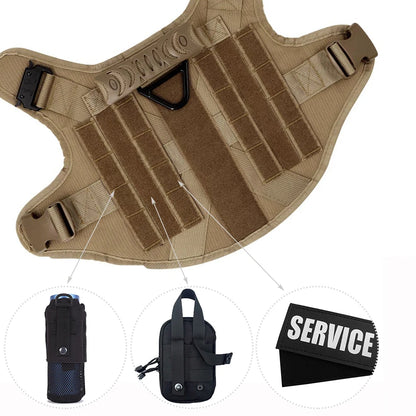 Grande imbracatura per cani collare guinzaglio Molle Pouches Pet tedesco pastore malinois addestramento passeggio gilet imbracature per cani per cani di taglia media