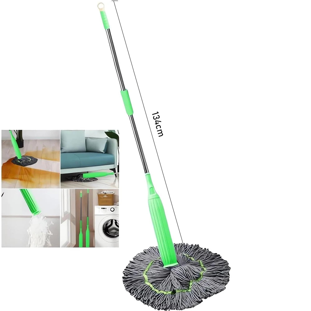 2 in 1 Dehydrated Floor Cleaning Mop Self-extractor 360 Rotatable Adjustable Cleaning Mop for Bathroom Floor Wall Bed Wet & Dry