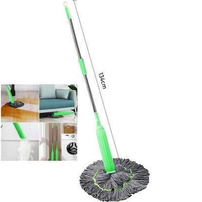 2 in 1 Dehydrated Floor Cleaning Mop Self-extractor 360 Rotatable Adjustable Cleaning Mop for Bathroom Floor Wall Bed Wet & Dry