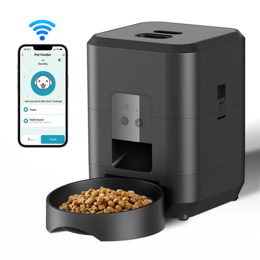 Comedero automático inteligente para mascotas, comedero para gatos y perros, máquina de comida lenta con temporizador y dispensador automático de comida cuantitativa para gatos y perros.