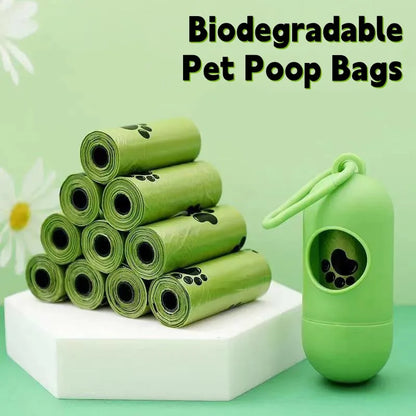 Nueva bolsa de basura biodegradable para mascotas, bolsas para excrementos de perro, bolsas para excrementos de perro a granel con aroma Biobase, bolsas degradables para desechos de gato, dispensadores de excrementos de perro, regalos