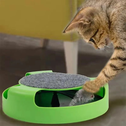 Cat Toy Turntable Roller Mouse Toys Interactive Intelligence Training Track Funny Games Cat Scratcher Toy Pet Toys Accessories